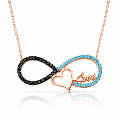 Sterling Silver Heart Infinity Women's Necklace