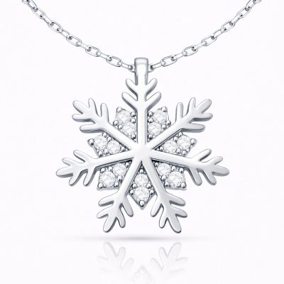 Sterling Silver Snowflake Women's Necklace
