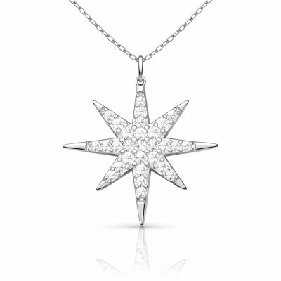 Sterling Silver Kutup Star Women's Necklace