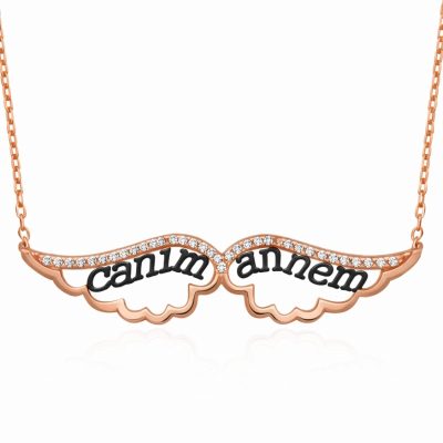 Sterling Silver Angel Dear Mom Women's Necklace