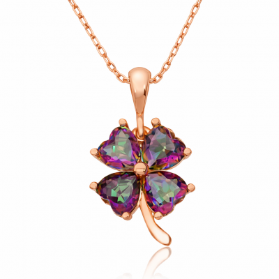 Sterling Silver Mistik Topaz Clover Necklace