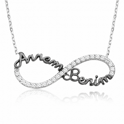 Sterling Silver Infinity Mom Benim Women's Necklace