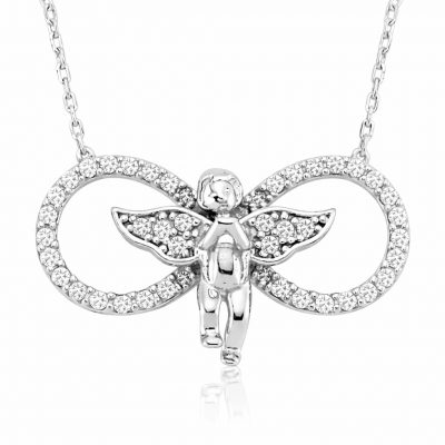 Sterling Silver Infinity Angel Women's Necklace