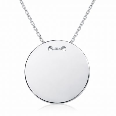 Sterling Silver Round Plate Necklace