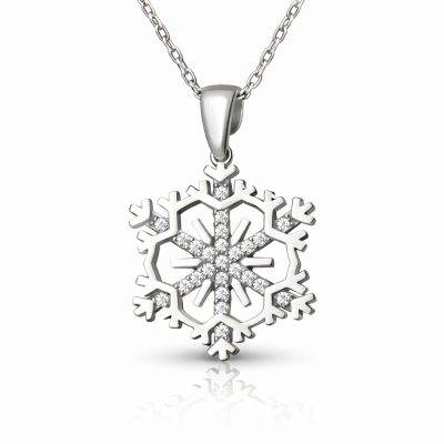 Sterling Silver Snowflake Women's Necklace