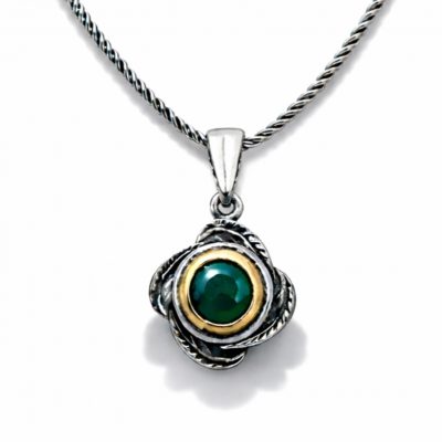 Sterling Silver Flower Desenli Authentic Women's Necklace