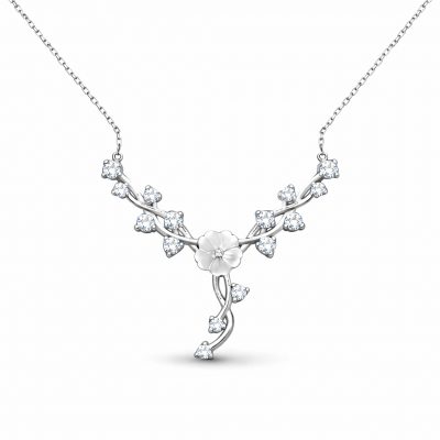 Sterling Silver Manolya Flower Sarmasik Women's Necklace