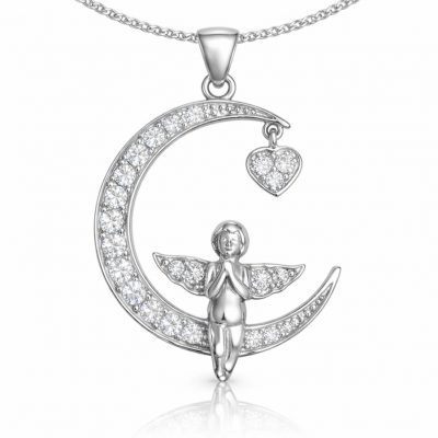 Sterling Silver Hilal Angel Women's Necklace