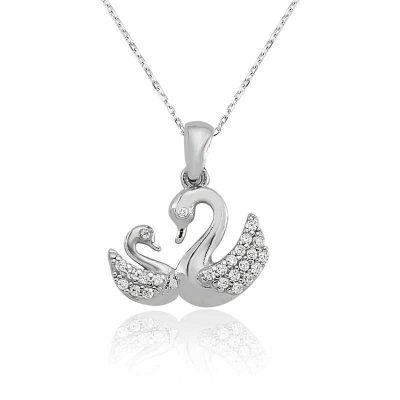 Sterling Silver Women's Swan Necklace