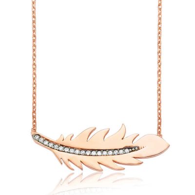 Sterling Silver Bird Feather Women's Necklace
