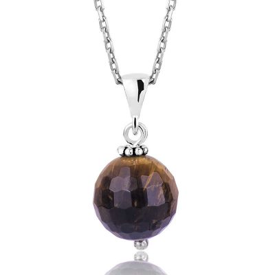 Sterling Silver Tiger Eye Women's Necklace