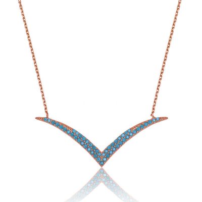 Sterling Silver Firuze Stone Marti Women's Necklace