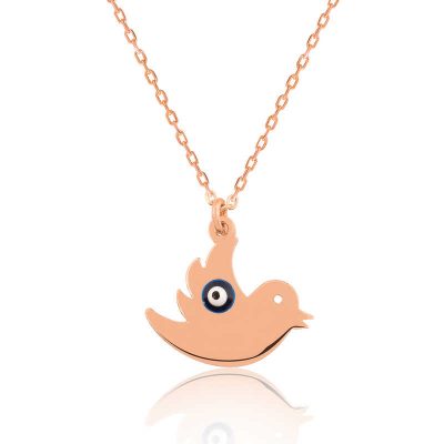 Sterling Silver Evil Eye Bird Women's Necklace