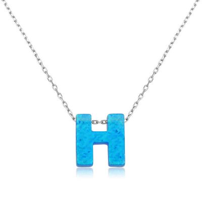 Sterling Silver Opal Harf Women's Necklace
