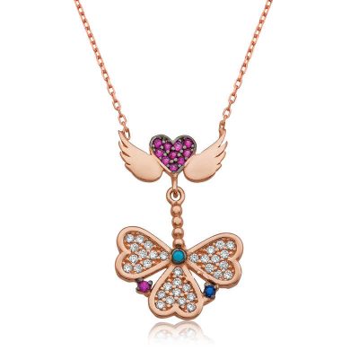 Sterling Silver Angel Winged Clover Necklace