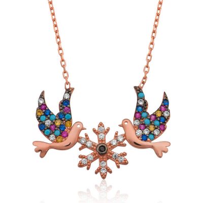 Sterling Silver Love Kuslari Women's Necklace