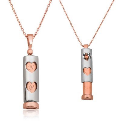 Sterling Silver Heart Bar Necklace