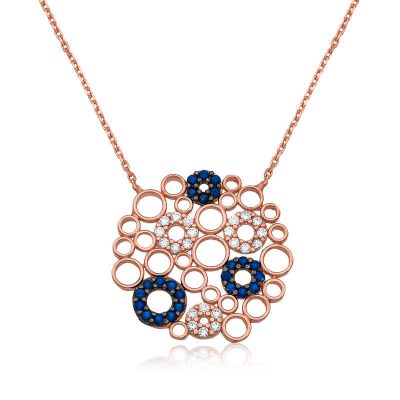 Sterling Silver Mozaik Round Women's Necklace
