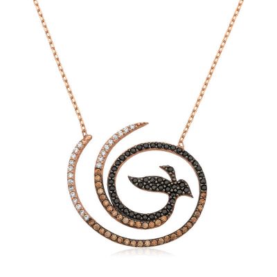 Sterling Silver Emerald Phoenix Women's Necklace