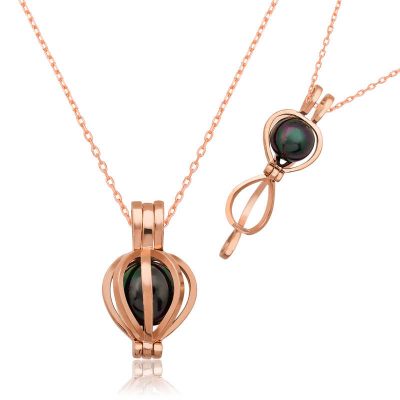 Sterling Silver Black Pearl Women's Necklace