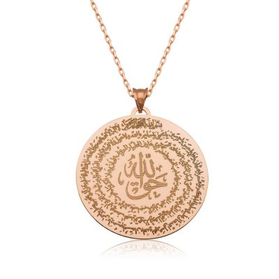 Sterling Silver Small Boy Rose Gold Hand Hakkani Seal Pendant Necklace for Women