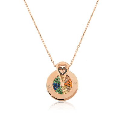 Sterling Silver Rose Gold Love Carki Women's Necklace