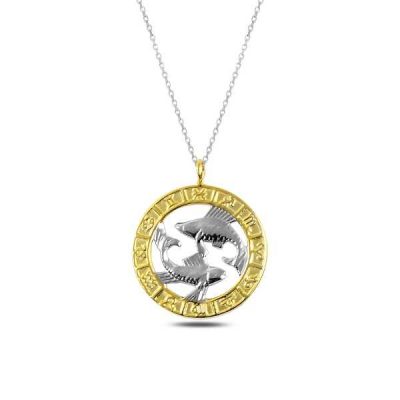Sterling Silver Gold Fish Burcu Necklace