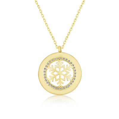 Sterling Silver Gold Snowflake Women's Necklace