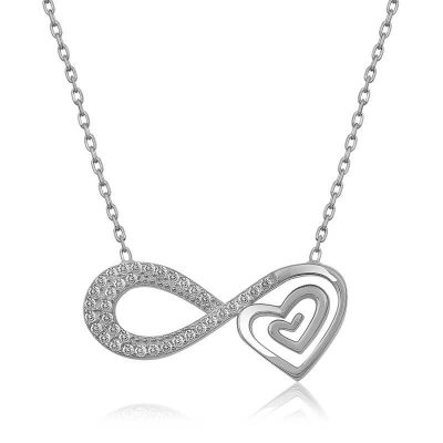 ​Sterling Silver Heart Infinity Necklace