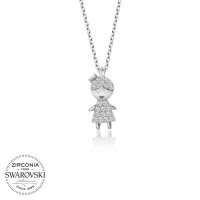 Swarovski Stone Sterling Silver Child Women's Necklace