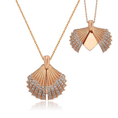 Sterling Silver Rose Gold Personalized Oyster Women's Necklace