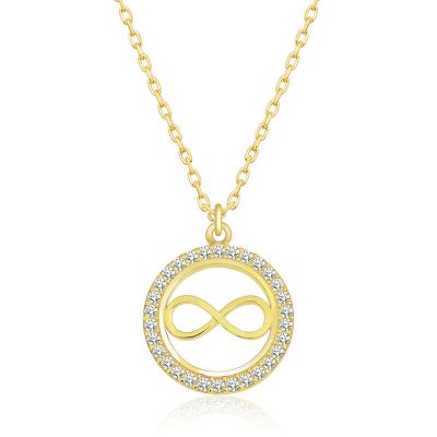 Sterling Silver Gold Minik Infinity Women's Necklace