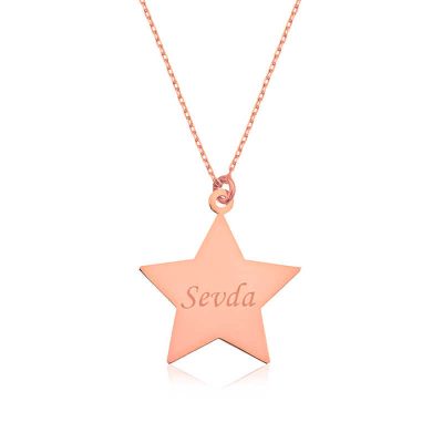 Sterling Silver Rose Gold Personalized Personalized Star Necklace