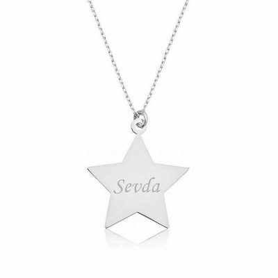 Sterling Silver Personalized Personalized Star Necklace