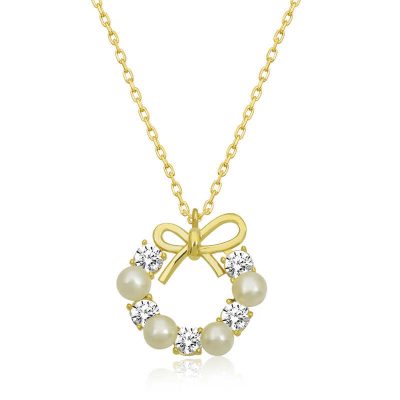Sterling Silver Gold Pearl Kurdele Women's Necklace