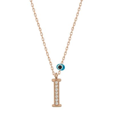 Sterling Silver Evil Eye Rose Gold I Harfi Women's Necklace