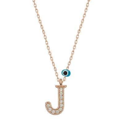 Sterling Silver Evil Eye Rose Gold J Harfi Women's Necklace