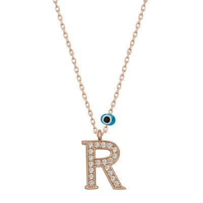 Sterling Silver Evil Eye Rose Gold R Harfi Women's Necklace