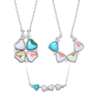 Sterling Silver Renkli Openable Clover Women's Necklace