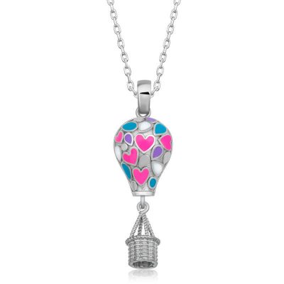 Sterling Silver Heart Kapadokya Balon Women's Necklace