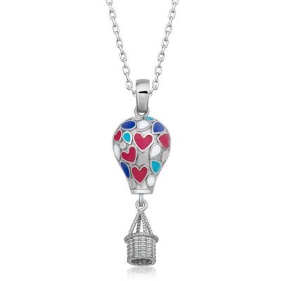 Sterling Silver Heart Kapadokya Balon Women's Necklace