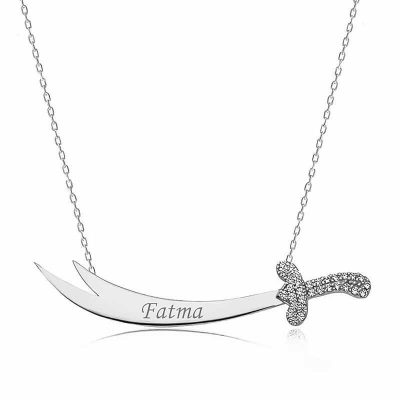 Sterling Silver Personalized Zulfiqar Sword Women's Necklace
