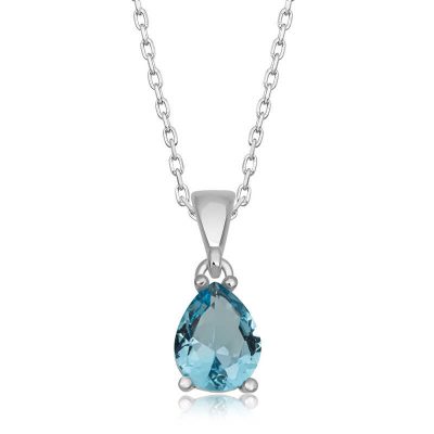 Sterling Silver Turquoise Drop Stone Women's Necklace