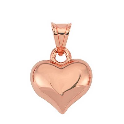 Sterling Silver 3 Boyutlu Rose Gold Heart Women's Necklace Ucu