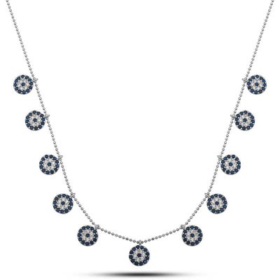 Sterling Silver Evil Eye Luck Women's Necklace