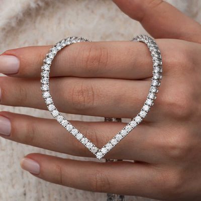 Sterling Silver V Model Su Yolu Women's Necklace
